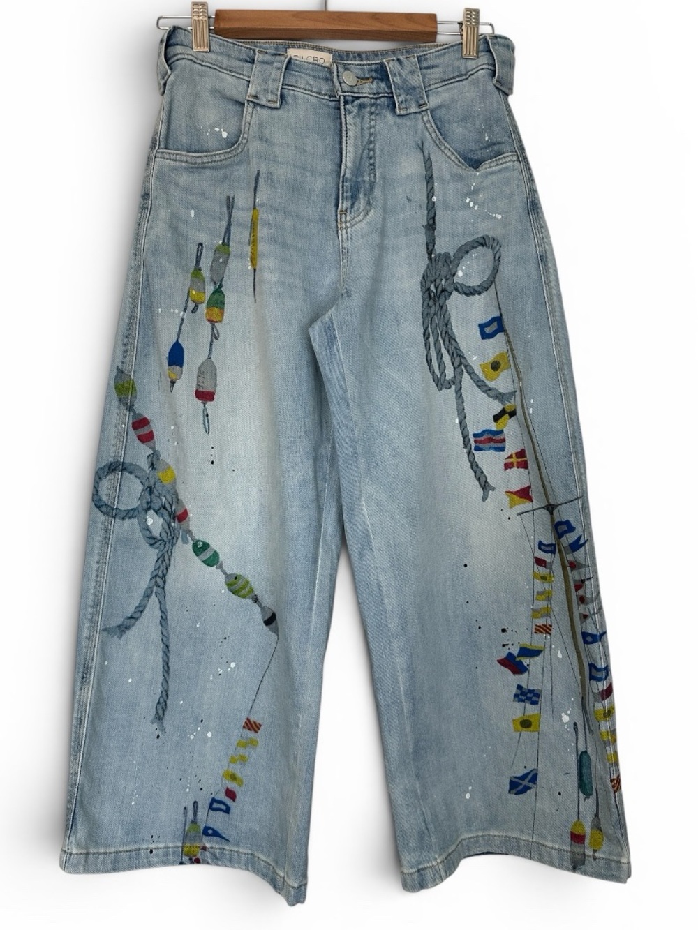 Anthropologie Pilcro Sailing Theme High-Rise Crop Tapered Carpenter Jeans - Picture 5 of 14